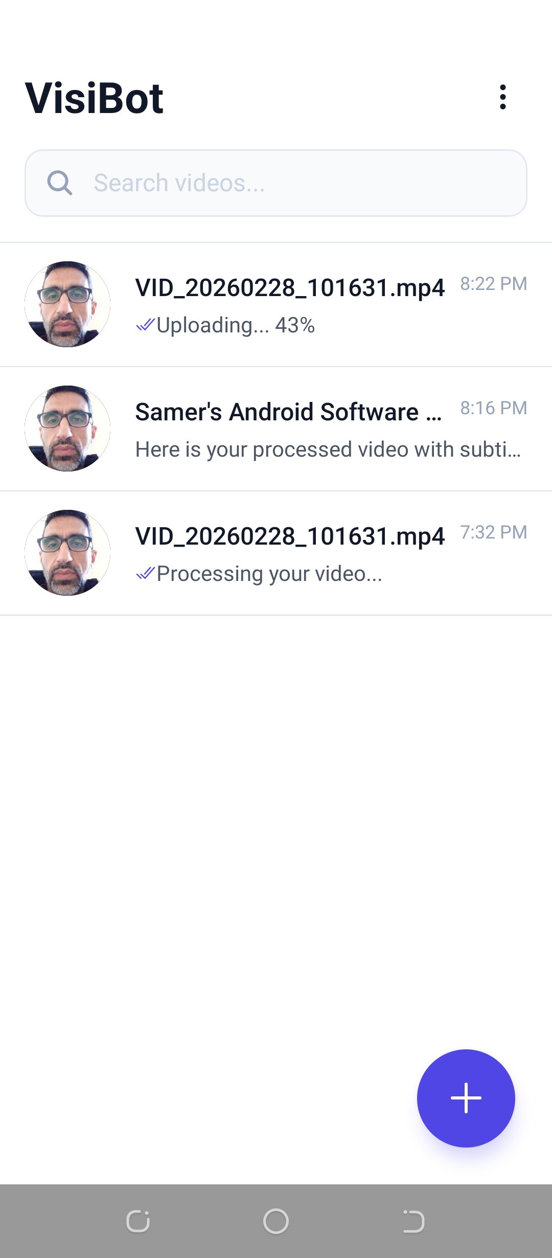 Your videos at a glance